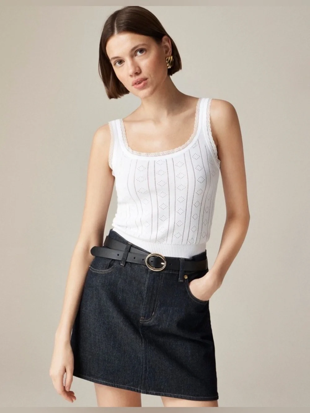 J Crew Pointelle Sweater Tank